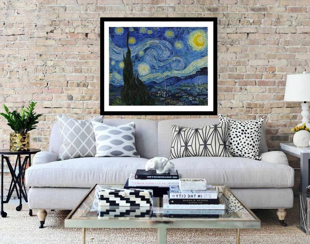 30x40 Framed Van Gogh Starry Night Art Print - Classic Artwork Wall Decor